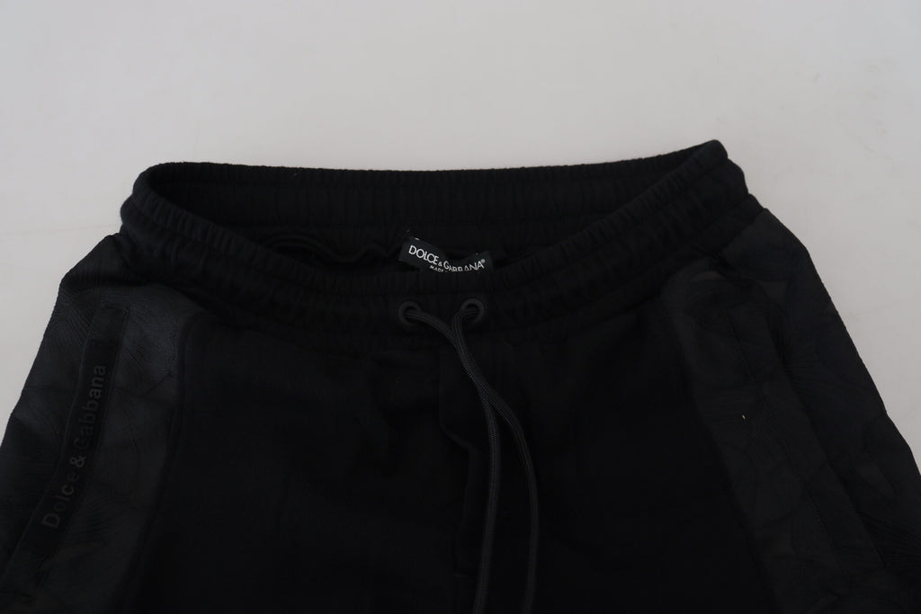 Dolce & Gabbana Schwarze Polyester Skinny Jogger Herren Hosen