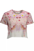 Desigual Chic Pink Embroidered Cotton T-Shirt