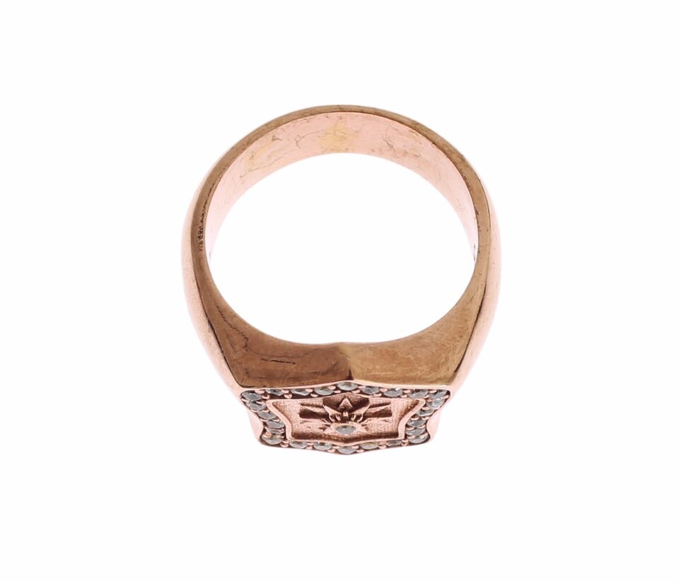 Nialaya Rose Gold 925 Silver Authentic Clear Ring