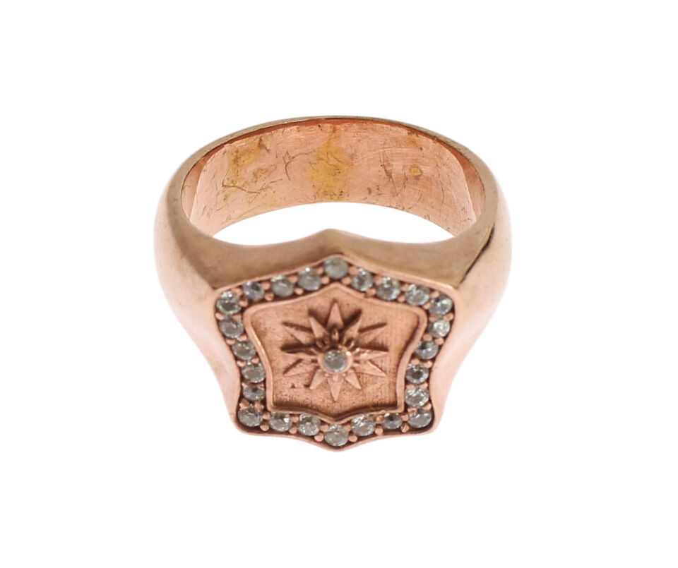 Nialaya Rose Gold 925 Silver Authentic Clear Ring