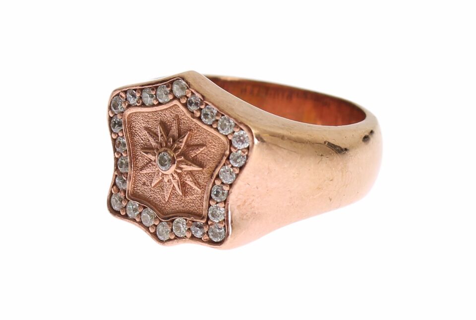 Nialaya Rose Gold 925 Silver Authentic Clear Ring