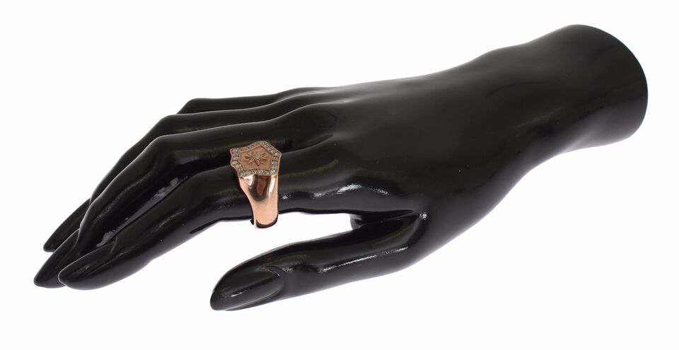Nialaya Rose Gold 925 Silver Authentic Clear Ring
