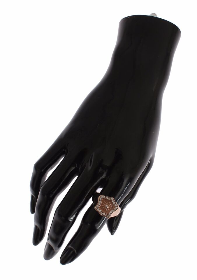 Nialaya Rose Gold 925 Silver Authentic Clear Ring