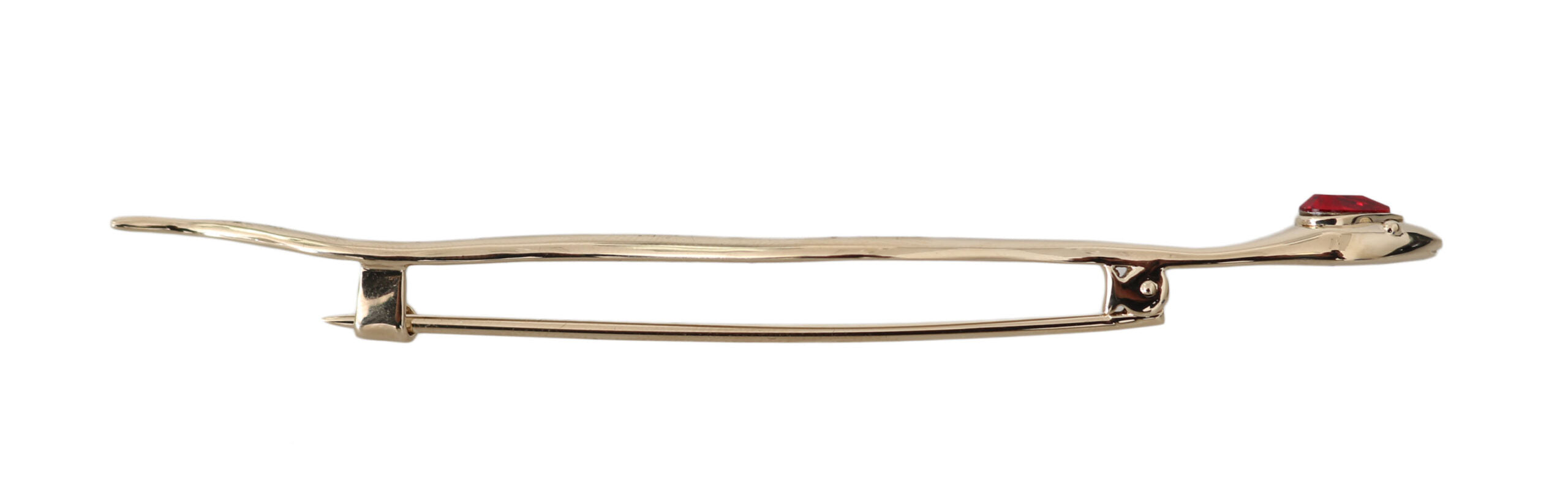 Dolce & Gabbana Silver Brass Crystal Snake Brooch Pin
