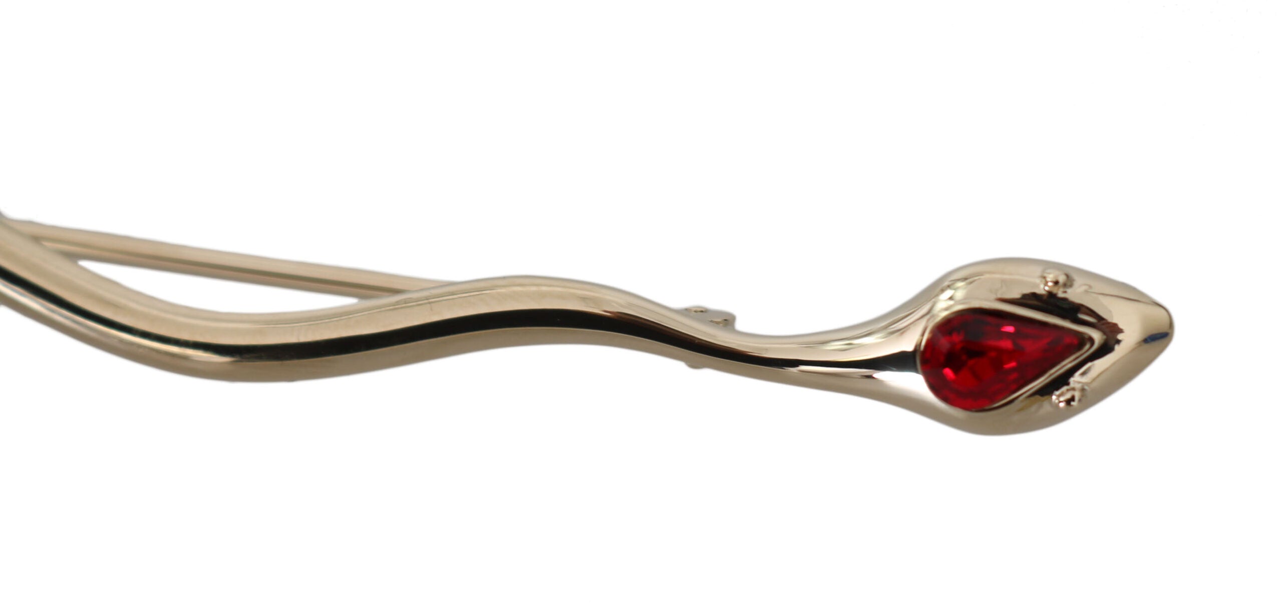 Dolce & Gabbana Silver Brass Crystal Snake Brooch Pin