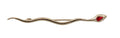 Dolce & Gabbana Silver Brass Crystal Snake Brooch Pin