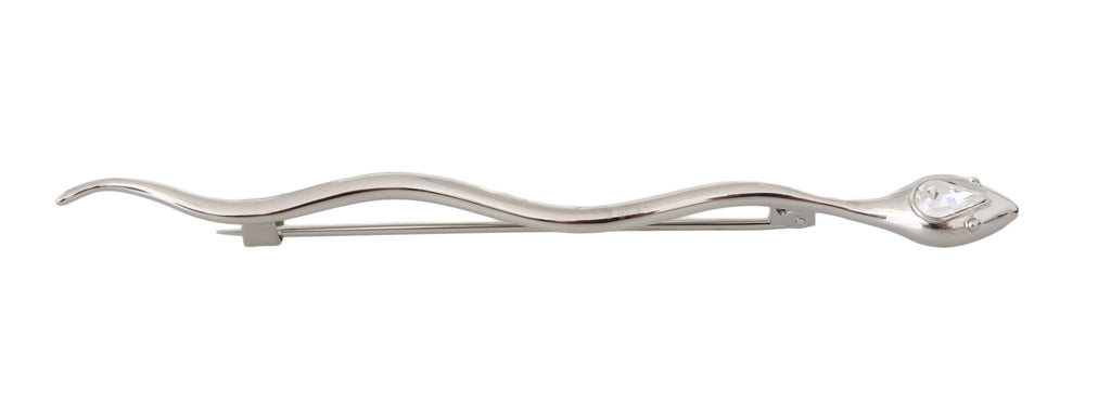 Dolce & Gabbana Silber Messing Kristall Spilla Serpente Herren Brosche Pin