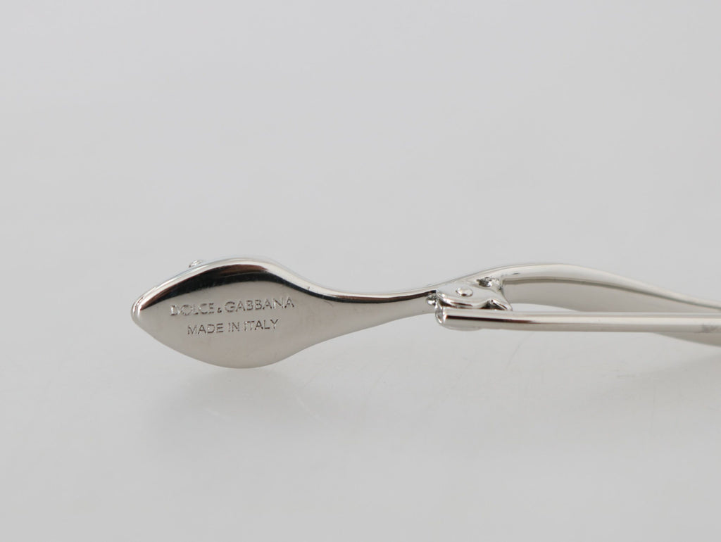 Dolce & Gabbana Silber Messing Kristall Spilla Serpente Herren Brosche Pin