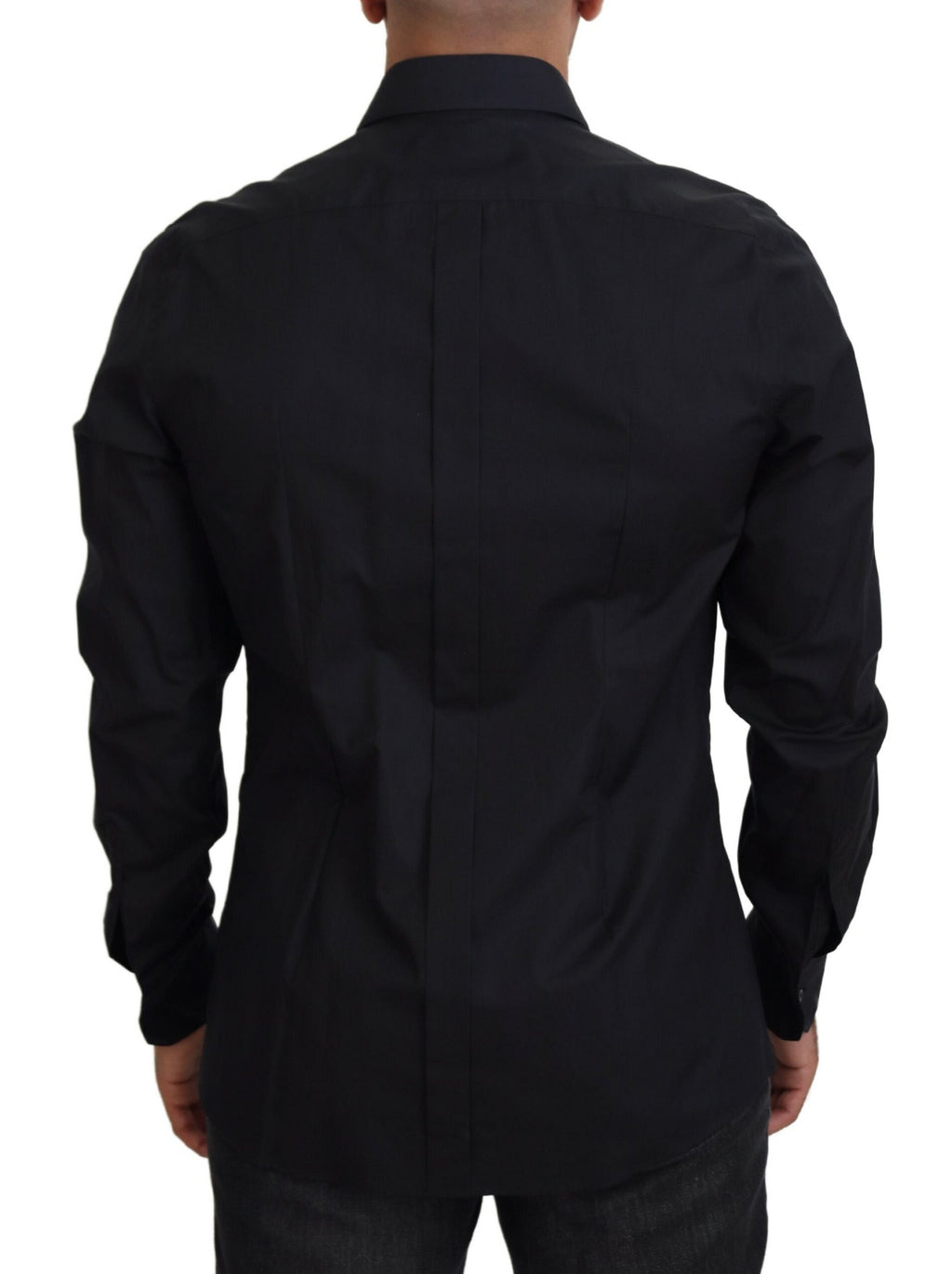 Dolce & Gabbana Black Rose Slim Fit Cotton Shirt