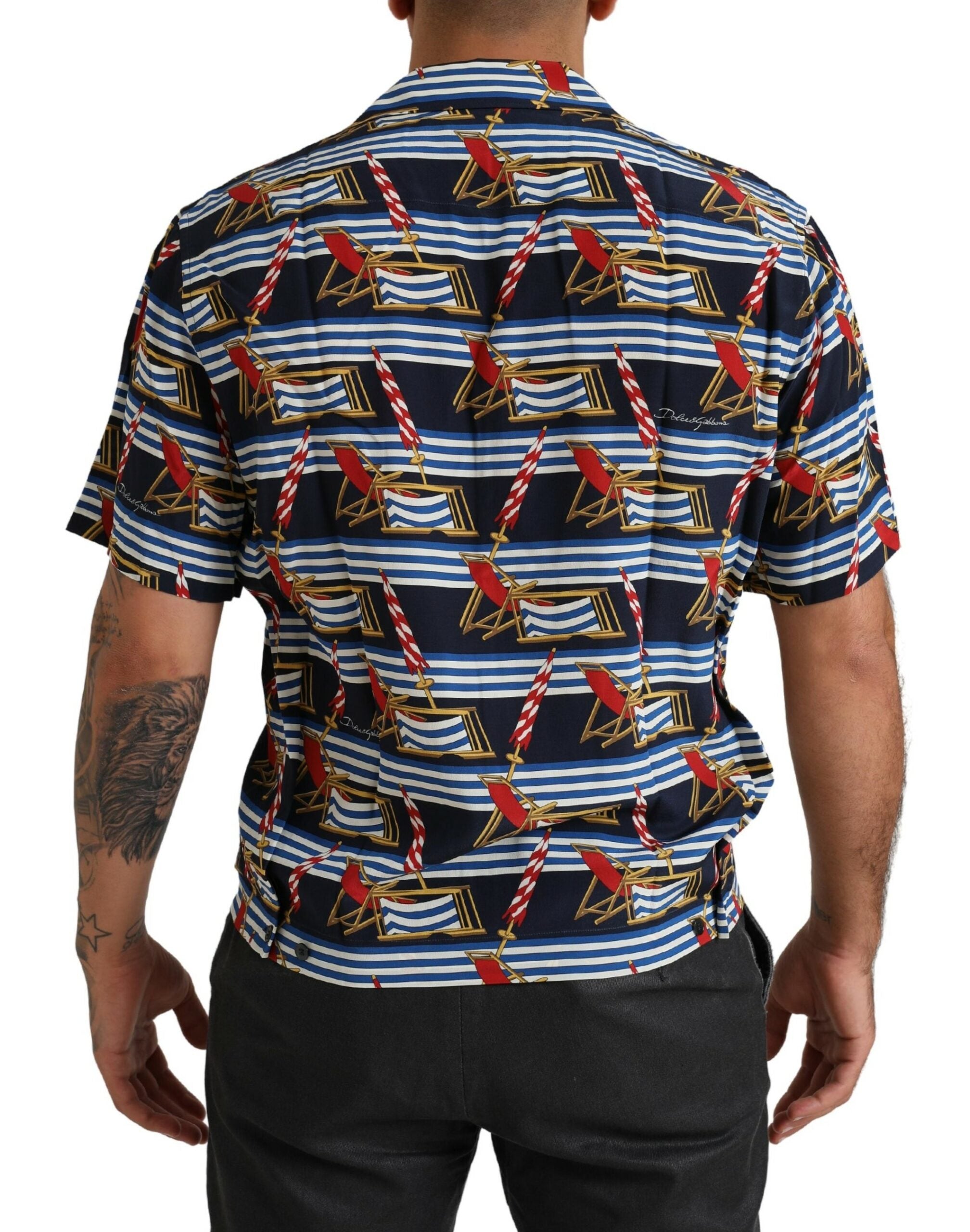 Dolce & Gabbana Multicolor Strandkorb Shirt mit kurzen Ärmeln