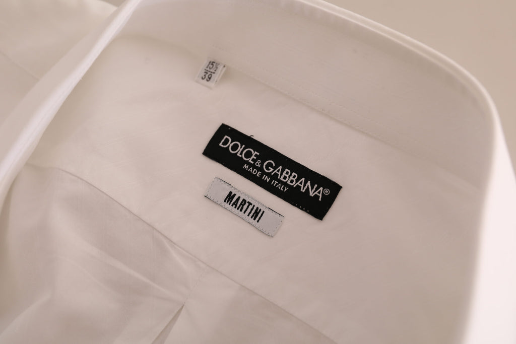 Dolce & Gabbana Weißes MARTINI Baumwollkleid Formelles Hemd