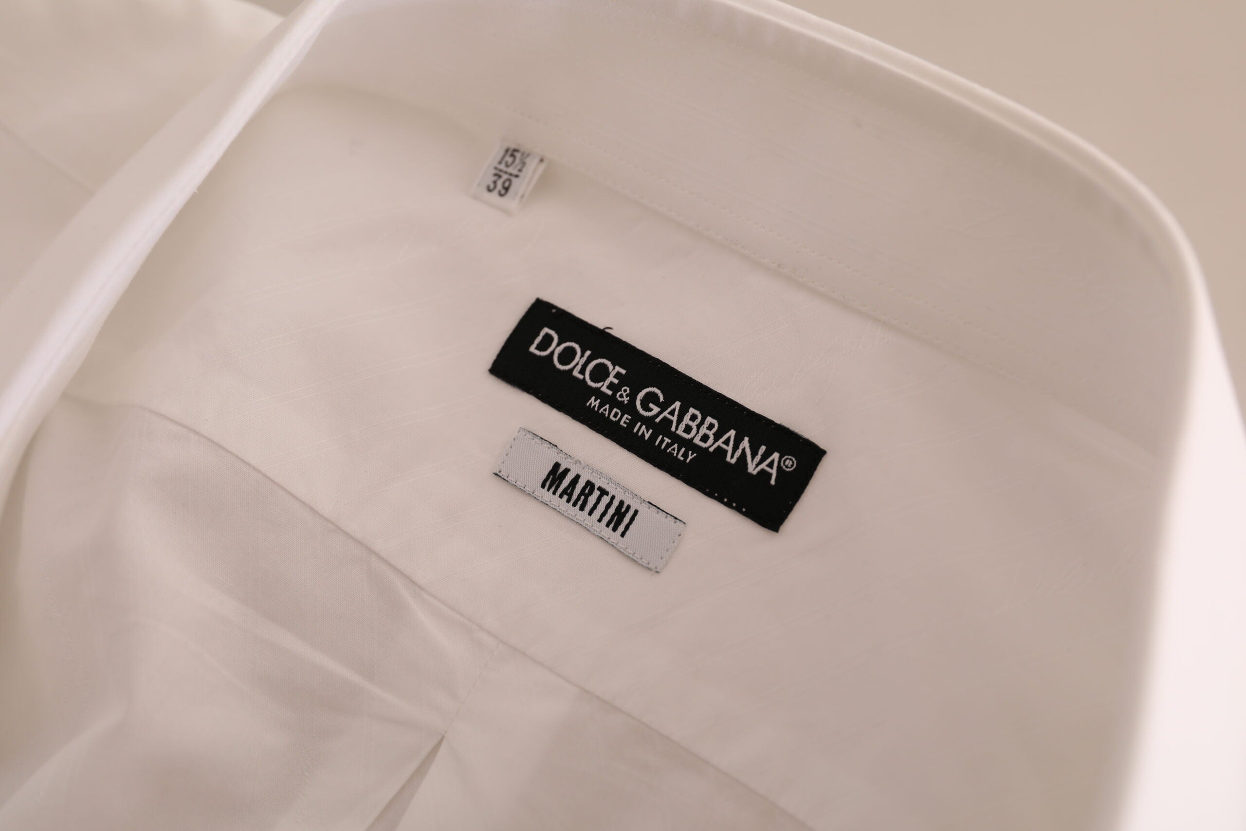 Dolce & Gabbana Weißes MARTINI Baumwollkleid Formelles Hemd