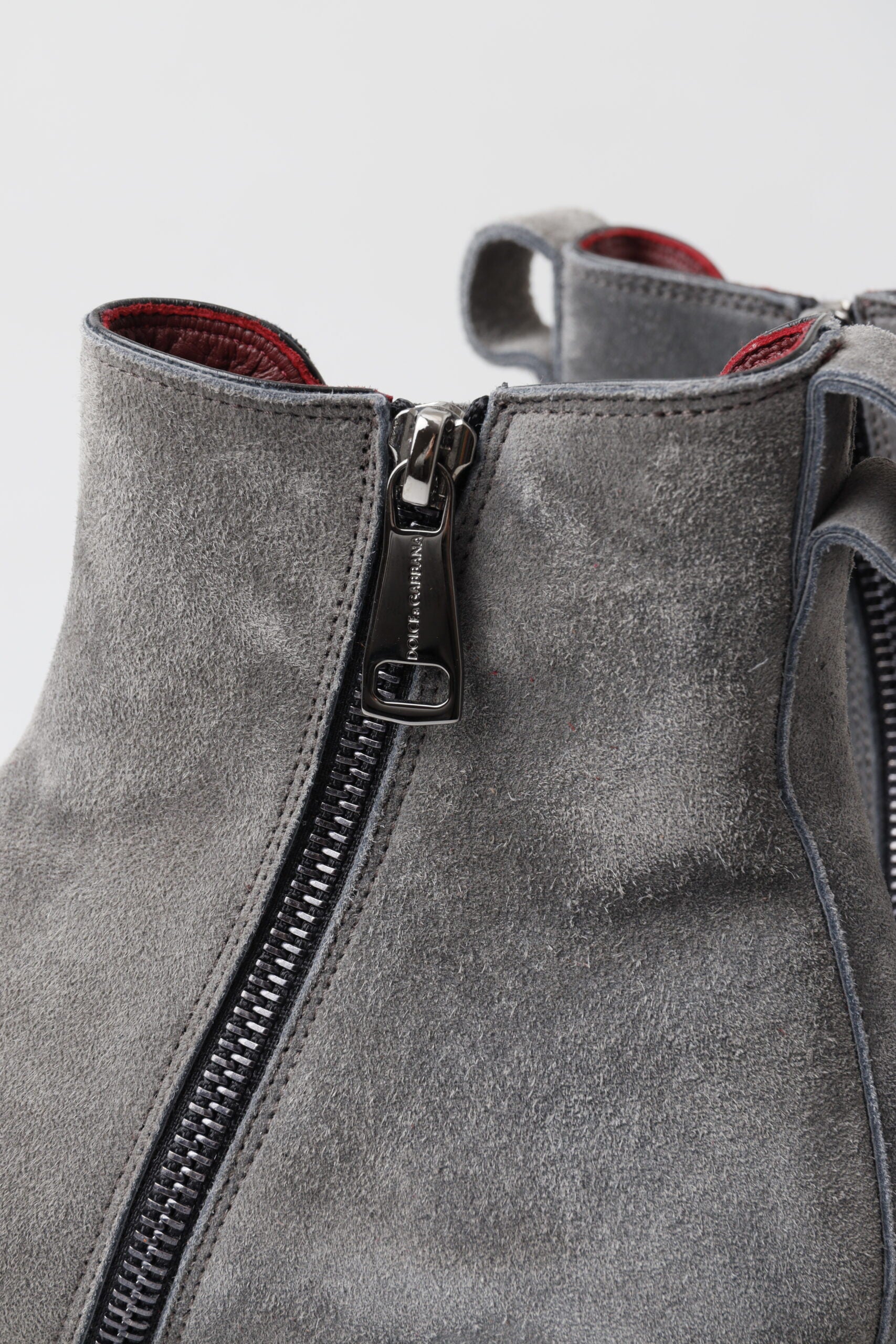 Dolce & Gabbana Graue Leder Herrenstiefel Schuhe