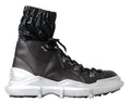 Dolce & Gabbana Schwarz Nylon Galileo High Top Turnschuhe Schuhe