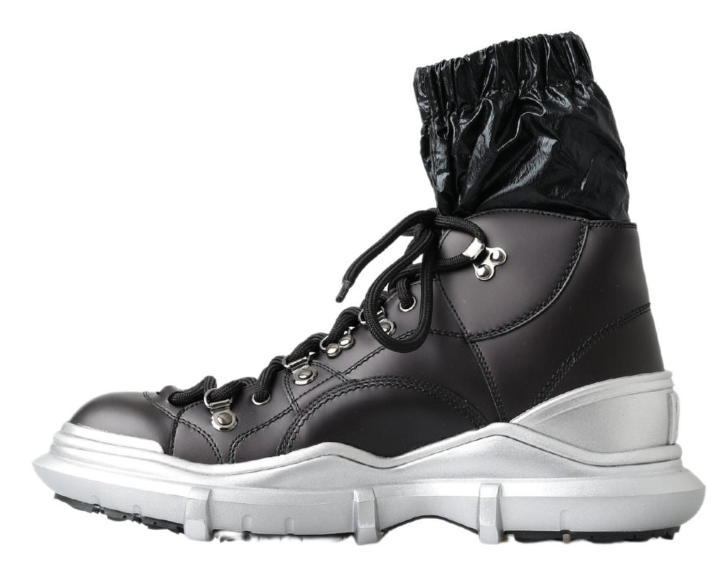 Dolce & Gabbana Schwarz Nylon Galileo High Top Turnschuhe Schuhe
