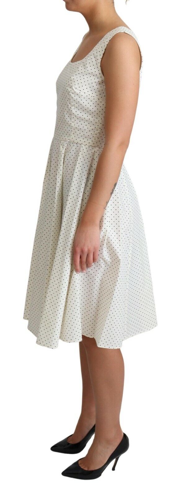 Dolce & Gabbana White Polka Dot Cotton A-Line Dress