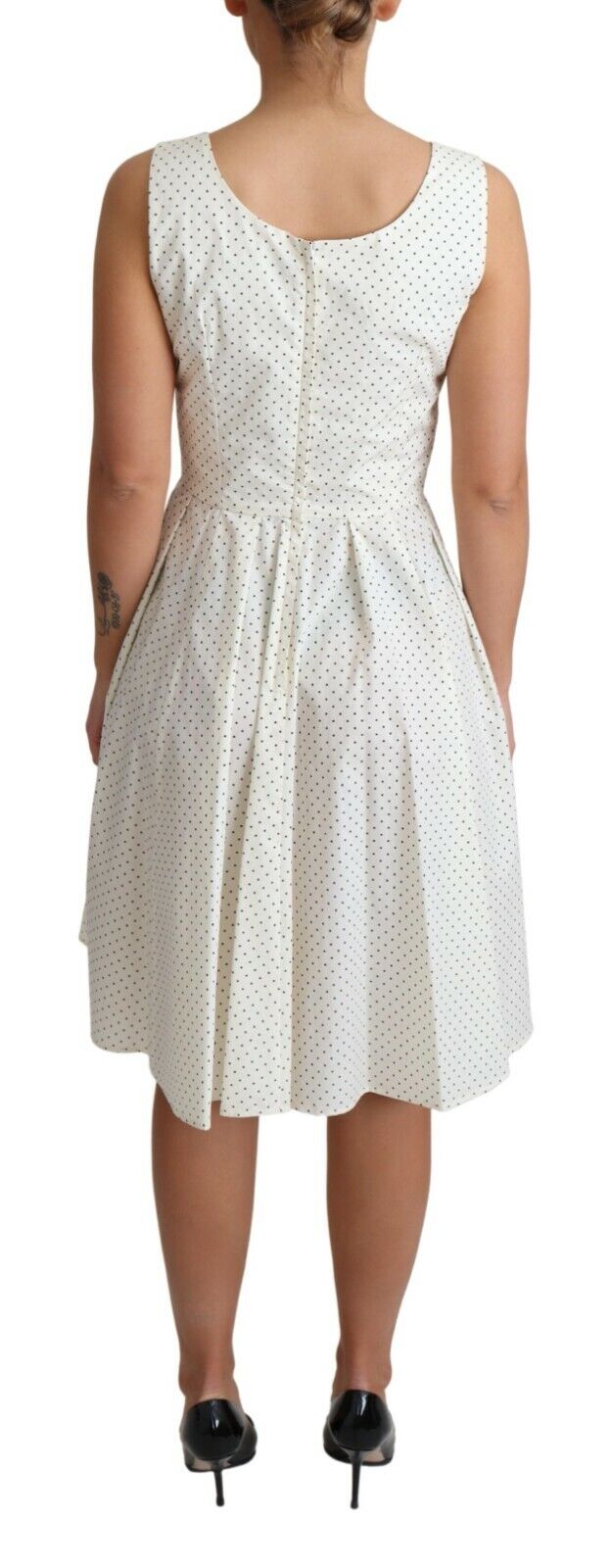 Dolce & Gabbana White Polka Dot Cotton A-Line Dress