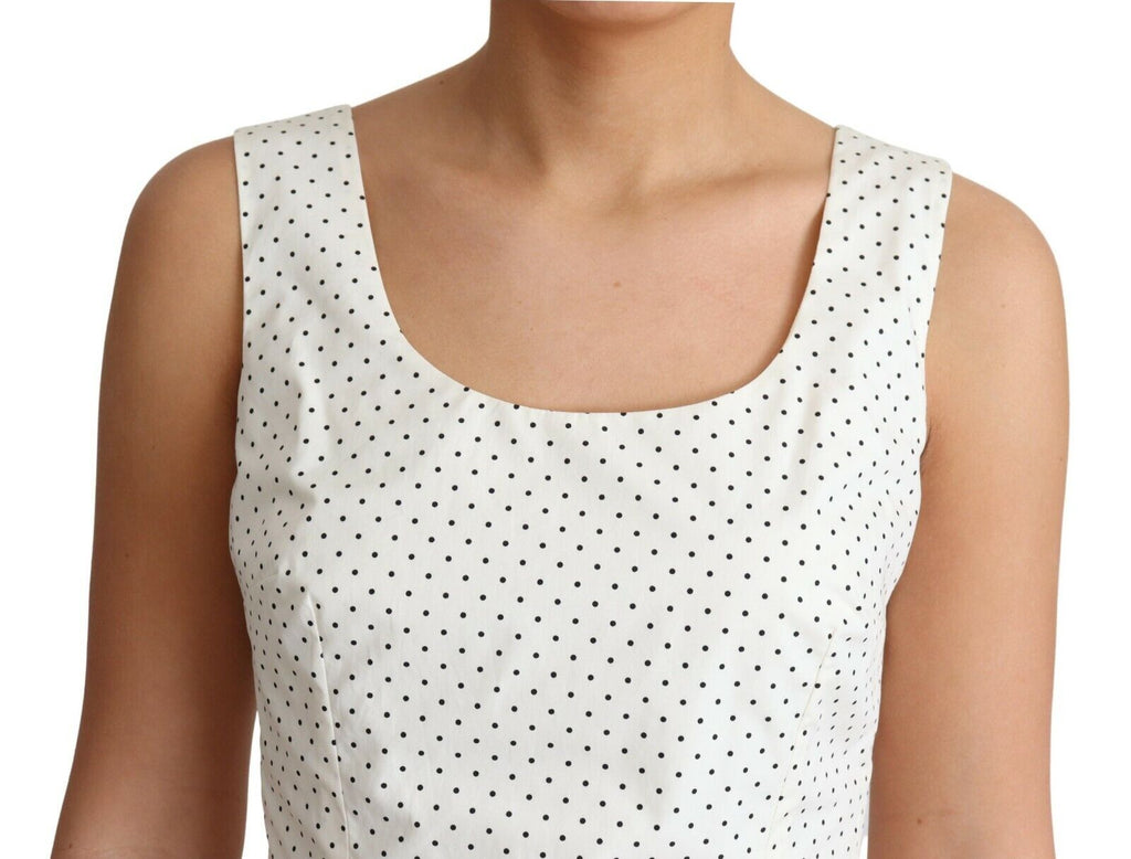 Dolce & Gabbana White Polka Dot Cotton A-Line Dress