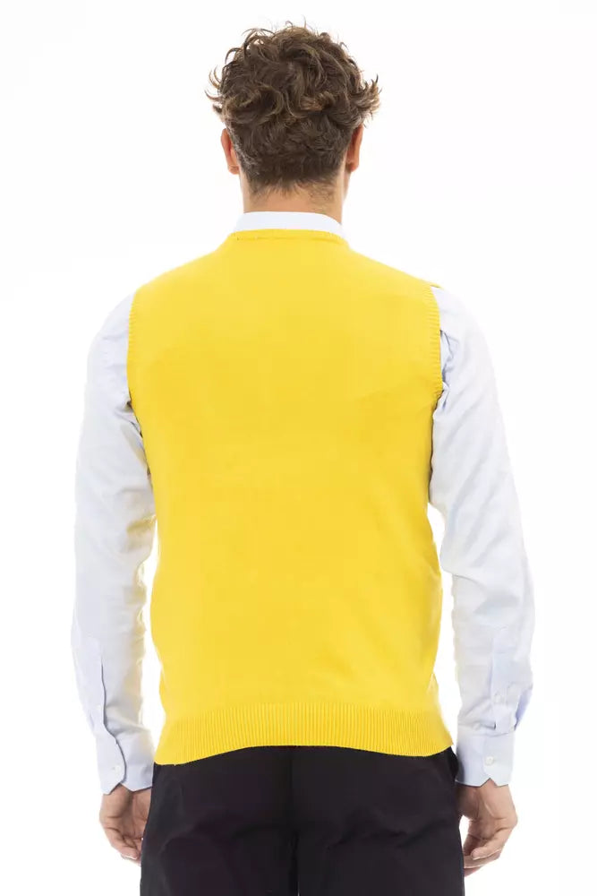Alpha Studio Men's Yellow Viscose Jacket