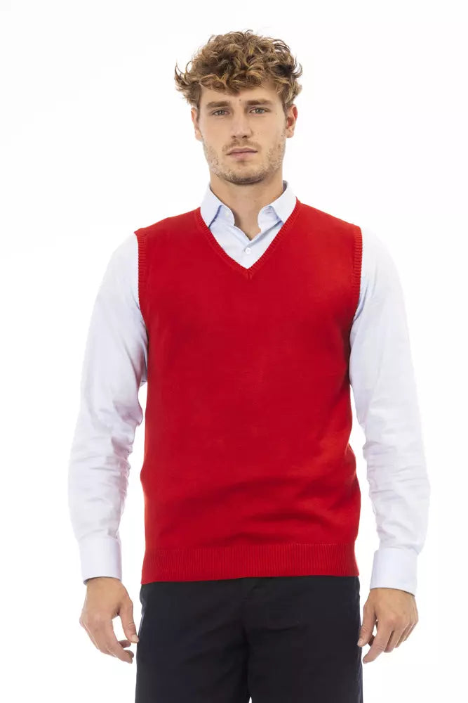 Alpha Studio Rote Viskose-Herrenjacke