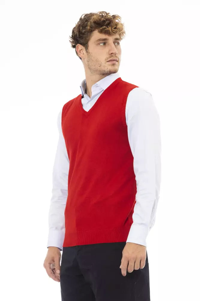 Alpha Studio Rote Viskose-Herrenjacke