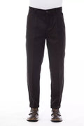Alpha Studio Men's Brown Wool Trousers
