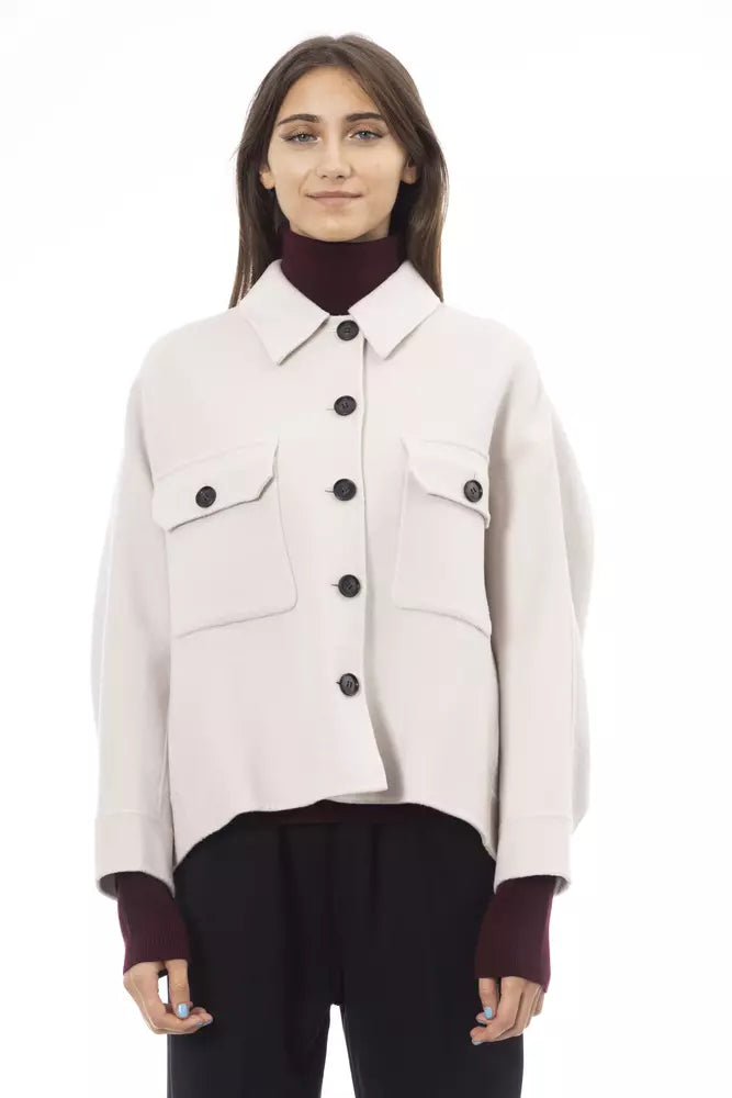 Alpha Studio Eleganter Weißer Wollblazer
