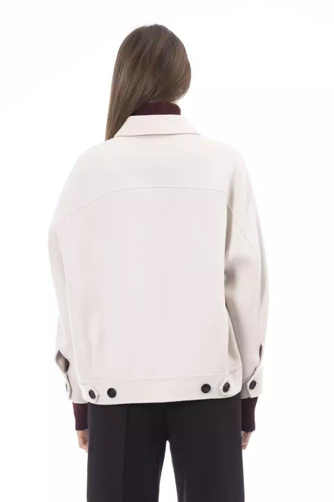 Alpha Studio Eleganter Weißer Wollblazer