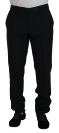Dolce & Gabbana Schwarzes Kleid Wolle Seide Hose Hose