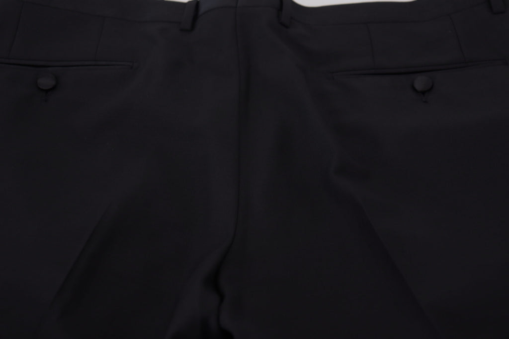 Dolce & Gabbana Schwarzes Kleid Wolle Seide Hose Hose