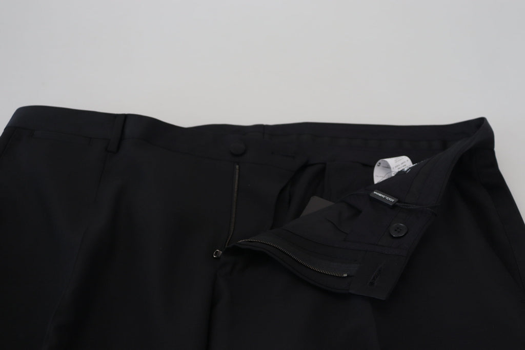 Dolce & Gabbana Schwarzes Kleid Wolle Seide Hose Hose