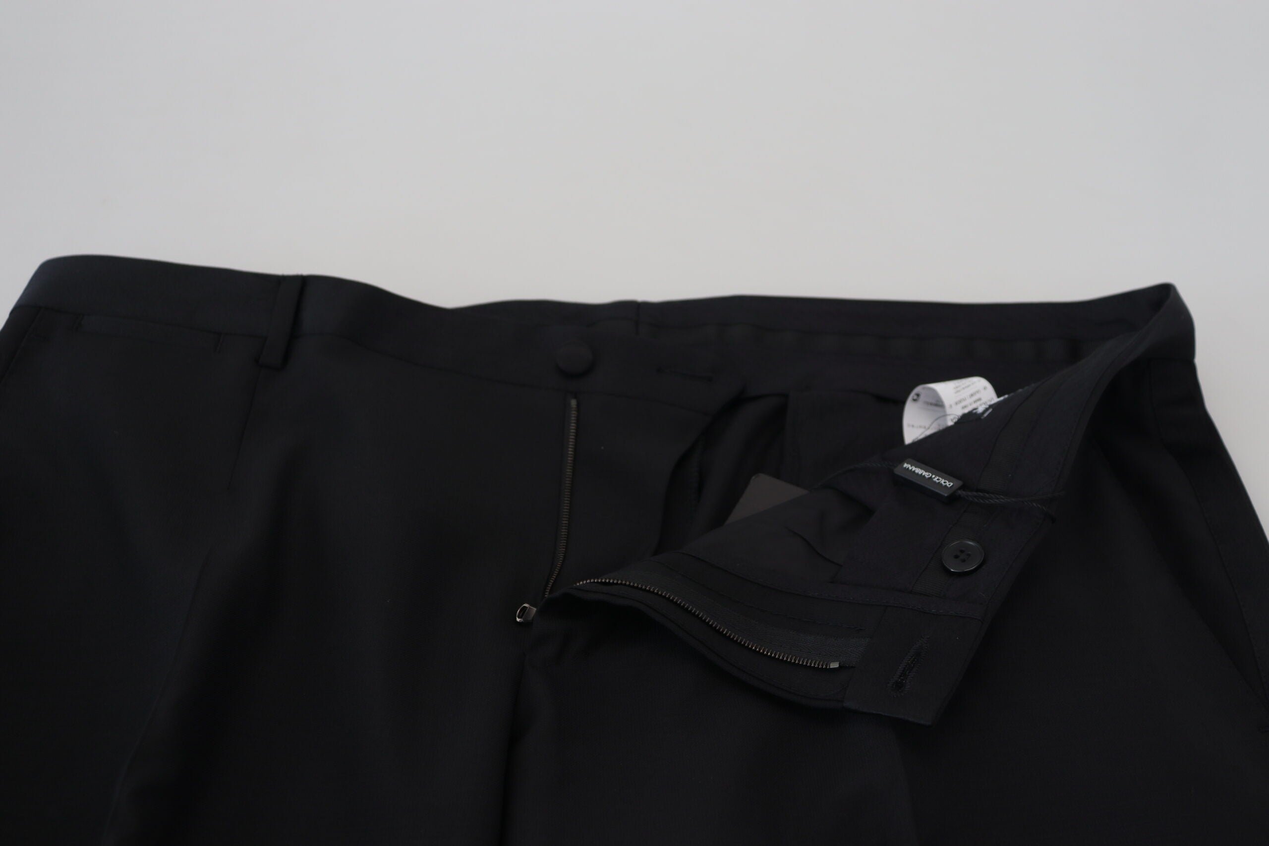 Dolce & Gabbana Schwarzes Kleid Wolle Seide Hose Hose
