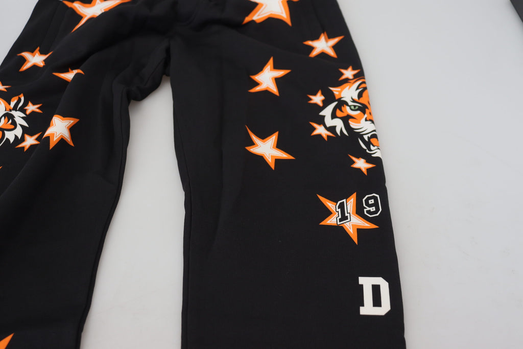 Dolce & Gabbana Schwarz Orange Star Hose Sporthose