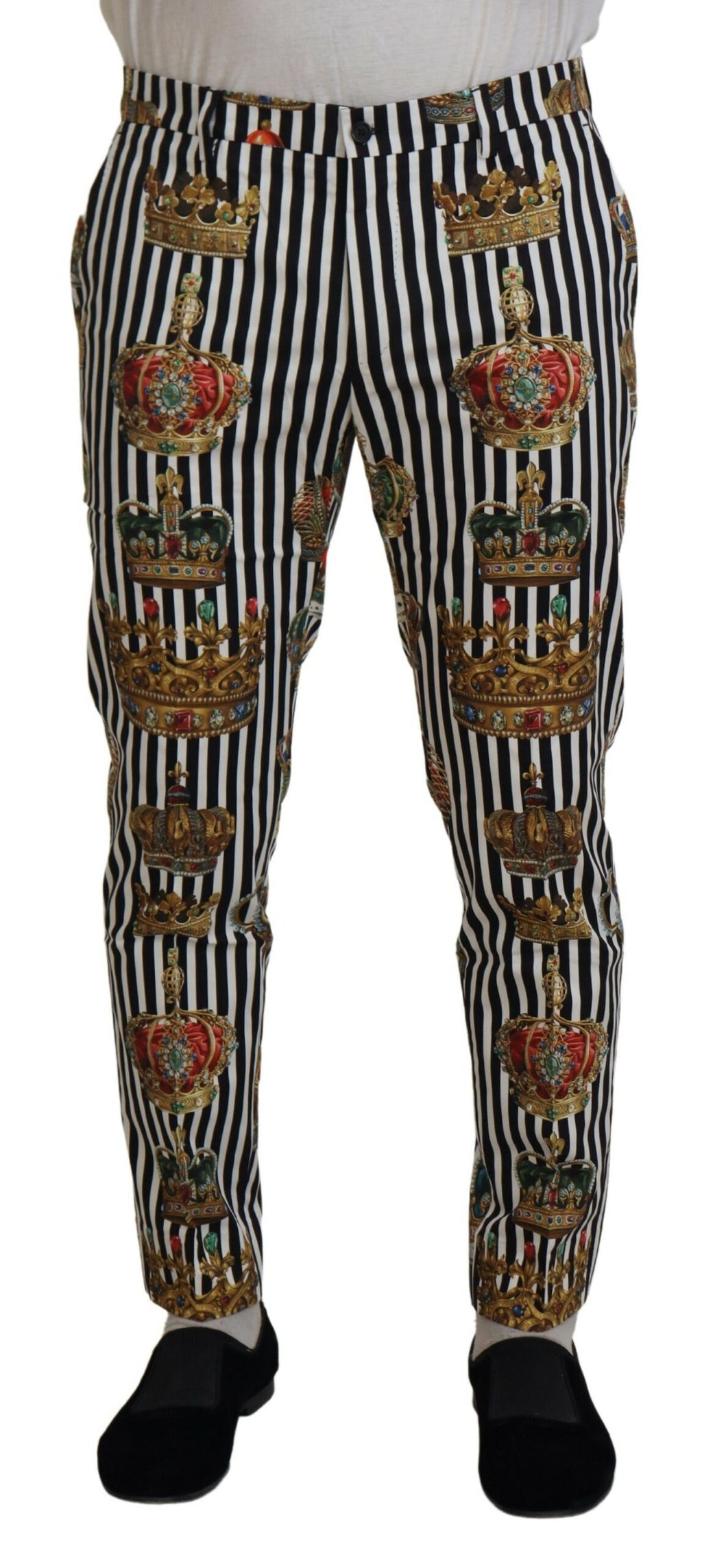 Dolce & Gabbana Weiße Baumwoll-Stretch-Kronen-Hose