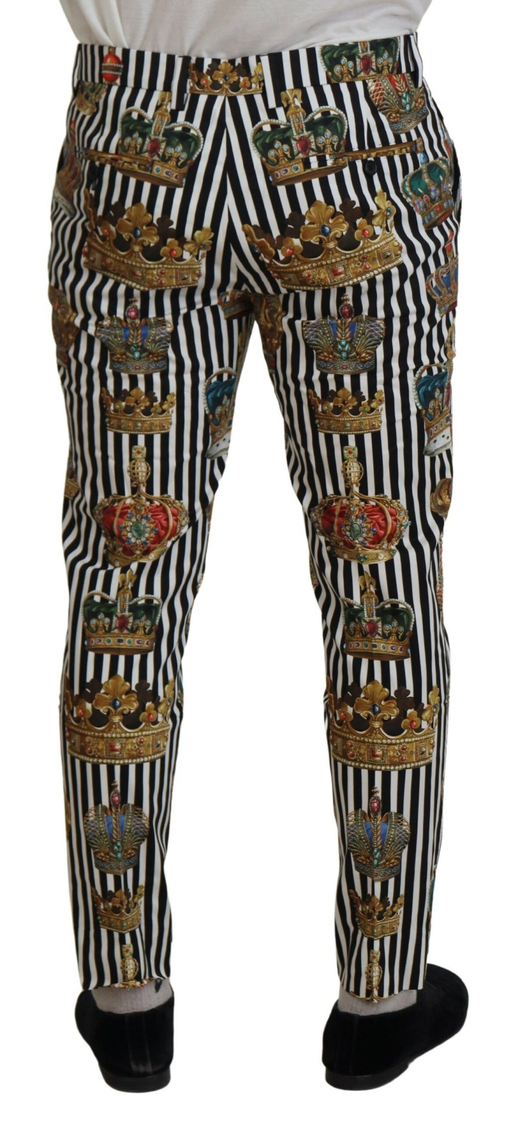 Dolce & Gabbana Weiße Baumwoll-Stretch-Kronen-Hose