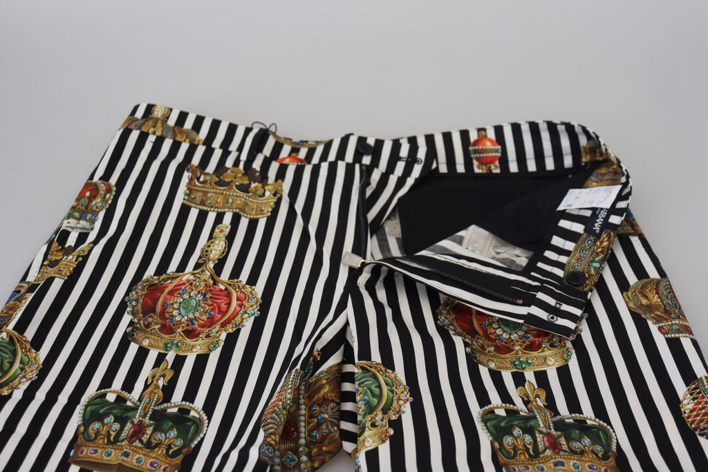 Dolce & Gabbana Weiße Baumwoll-Stretch-Kronen-Hose