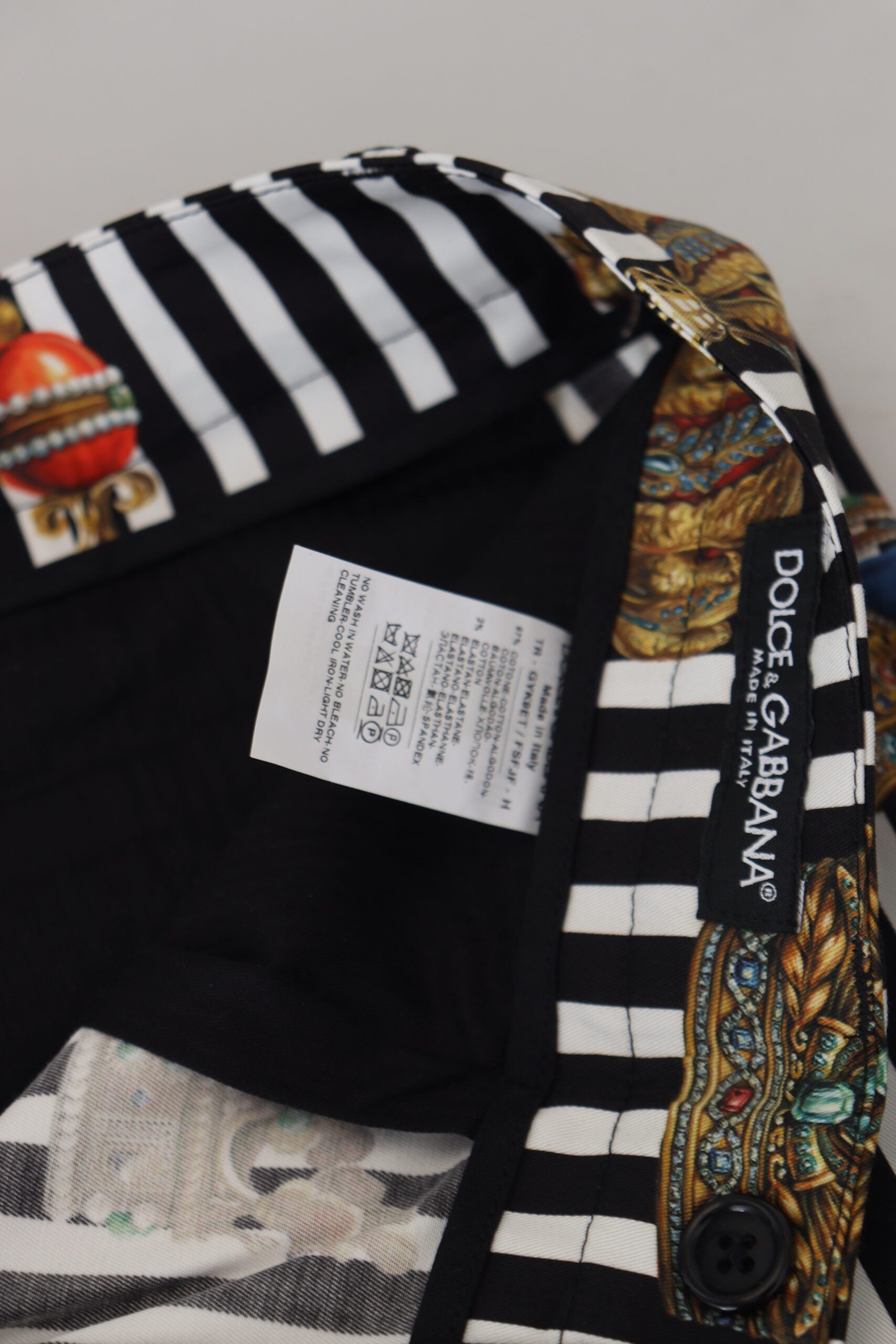 Dolce & Gabbana Weiße Baumwoll-Stretch-Kronen-Hose