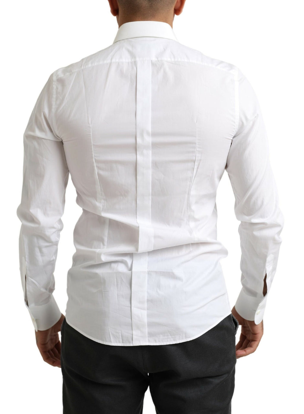 Dolce & Gabbana White Tuxedo Shirt Slim Fit Baroque