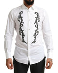Dolce & Gabbana White Tuxedo Shirt Slim Fit Baroque