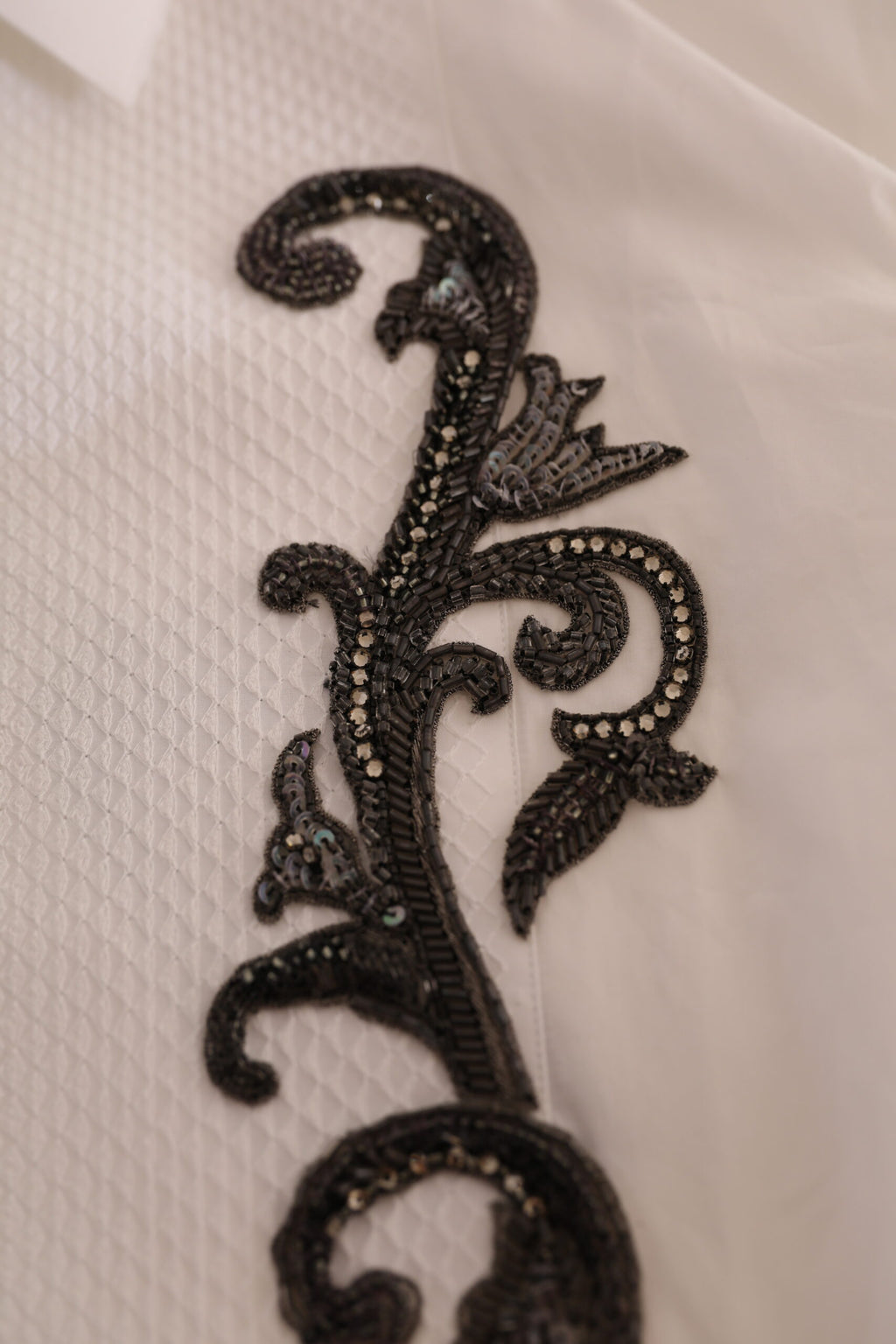Dolce & Gabbana White Tuxedo Shirt Slim Fit Baroque