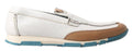 Dolce & Gabbana Weiß Leder Loafers Mokassins Schuhe