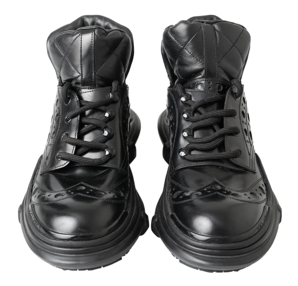 Dolce & Gabbana Black Leather Casual Boots