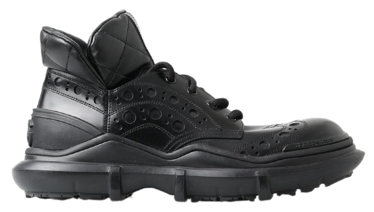 Dolce & Gabbana Black Leather Casual Boots