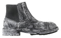 Dolce & Gabbana Schwarzgraue Lederstiefeletten