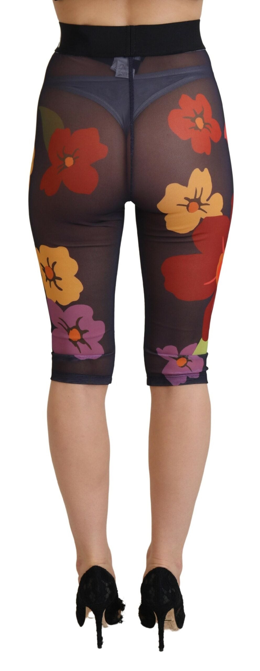 Dolce & Gabbana Black Floral-Print Stretch-Waist Leggings