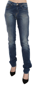 Fiorucci Blue Washed Mid-Rise Slim-Fit Denim Jeans