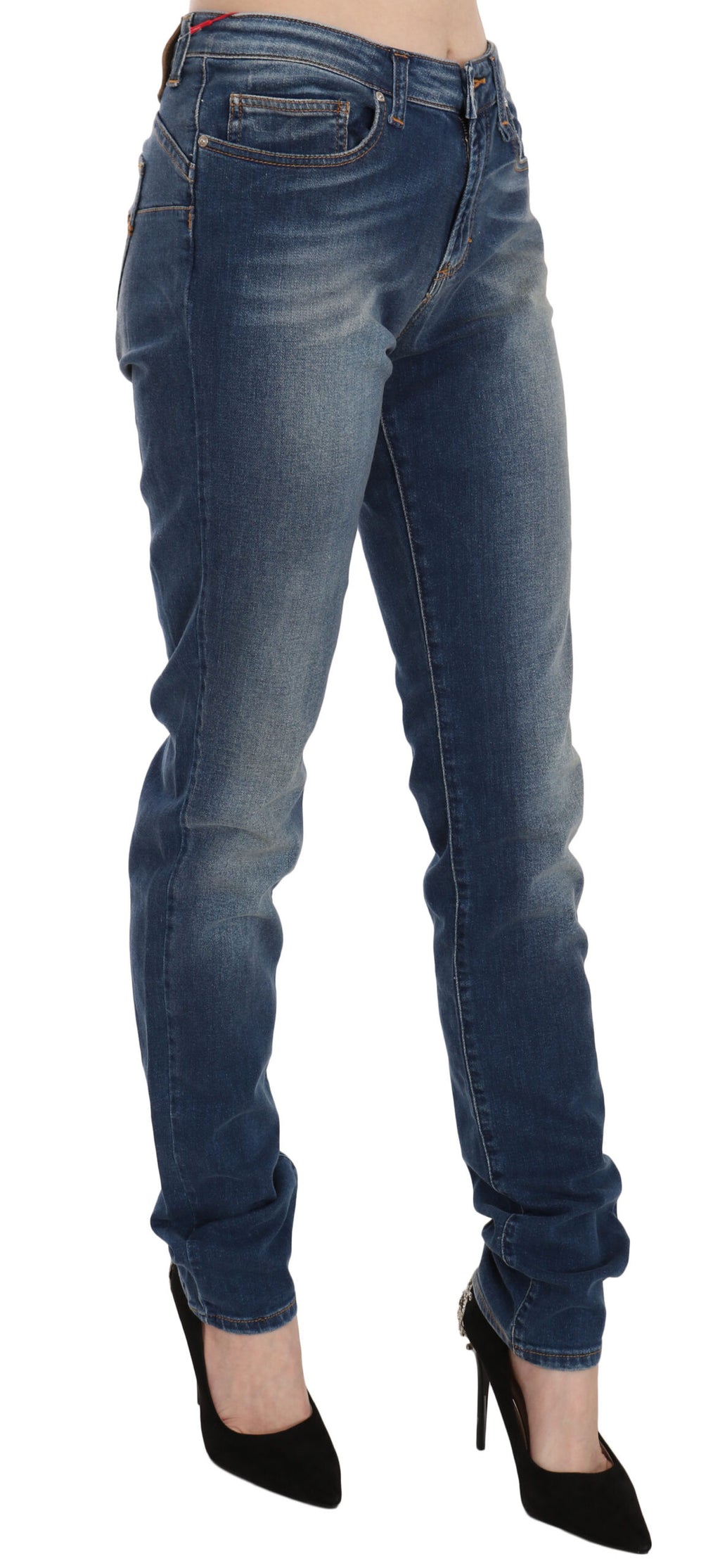 Fiorucci Blue Washed Mid-Rise Slim-Fit Denim Jeans