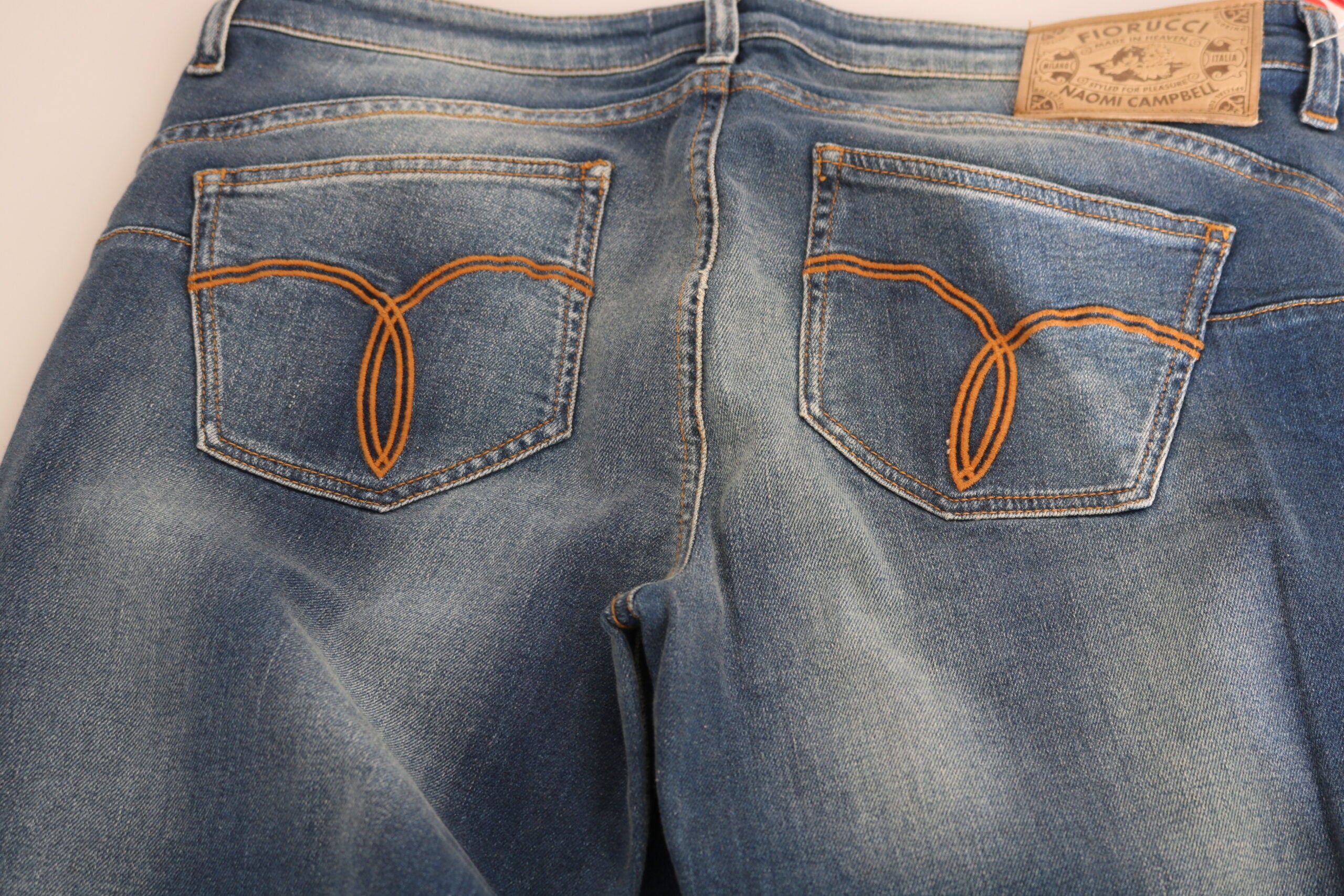 Fiorucci Blue Washed Mid-Rise Slim-Fit Denim Jeans