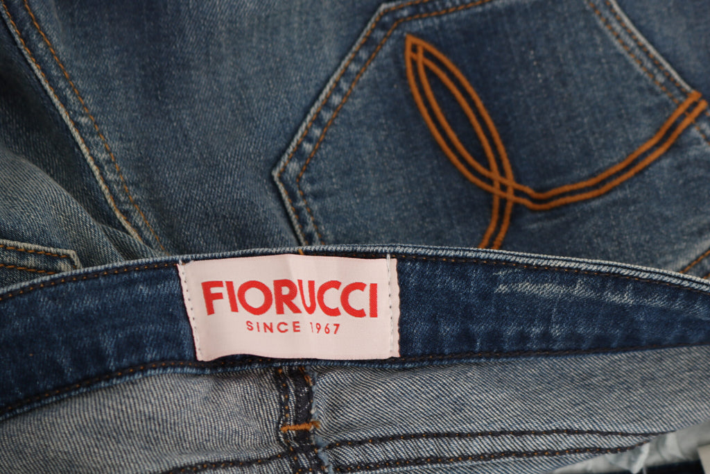 Fiorucci Blue Washed Mid-Rise Slim-Fit Denim Jeans
