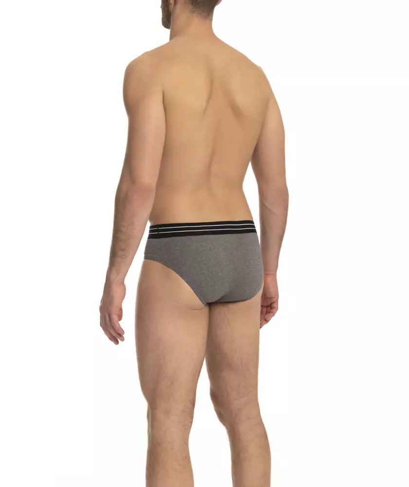 Cavalli Class Graues Baumwoll-Unterwäsche-Set für Herren, 3er-Pack